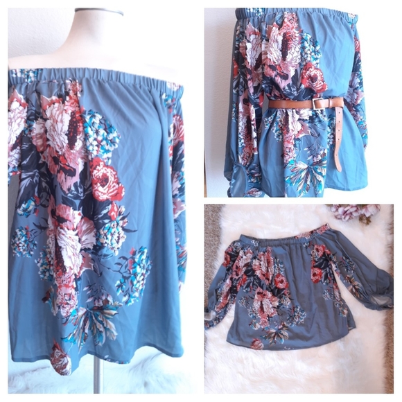 Other Tops - OFF SHOULDERS FLORAL BLOUSE A 518